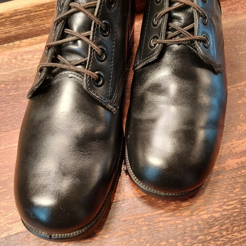 Vintage 1975 Ro-Search US Military Combat Boots Black Leather Mens 9 R 1-75